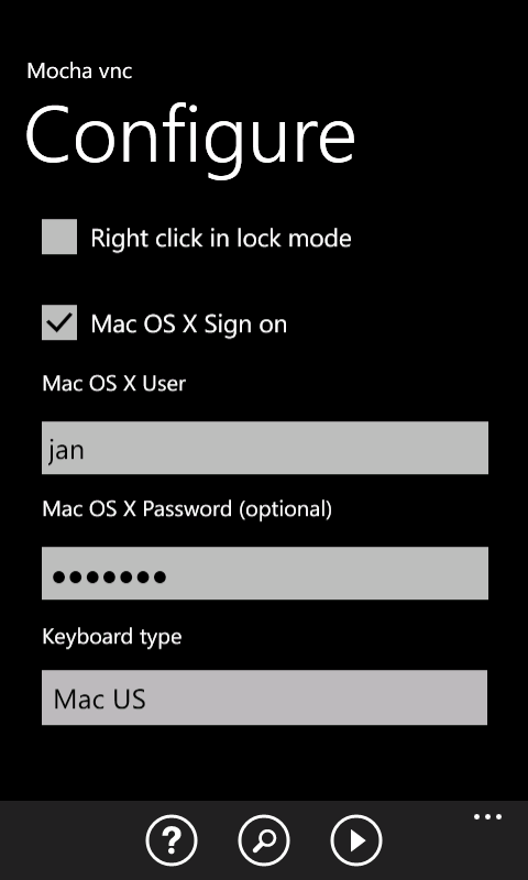 Selecting mac os x sign on