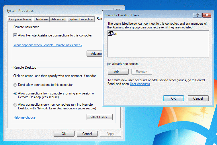 Remote Desktop Connection Vista 64