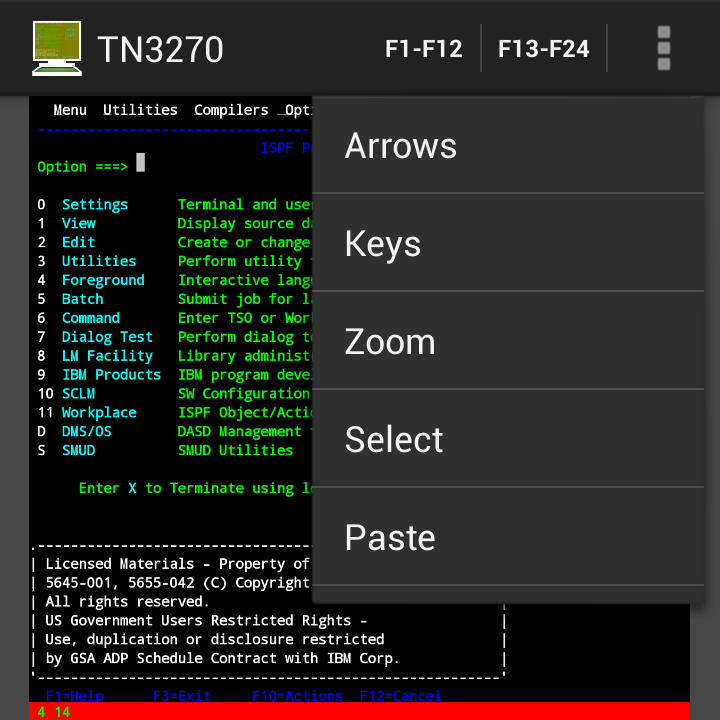 Q10 connected to an IBM mainframe