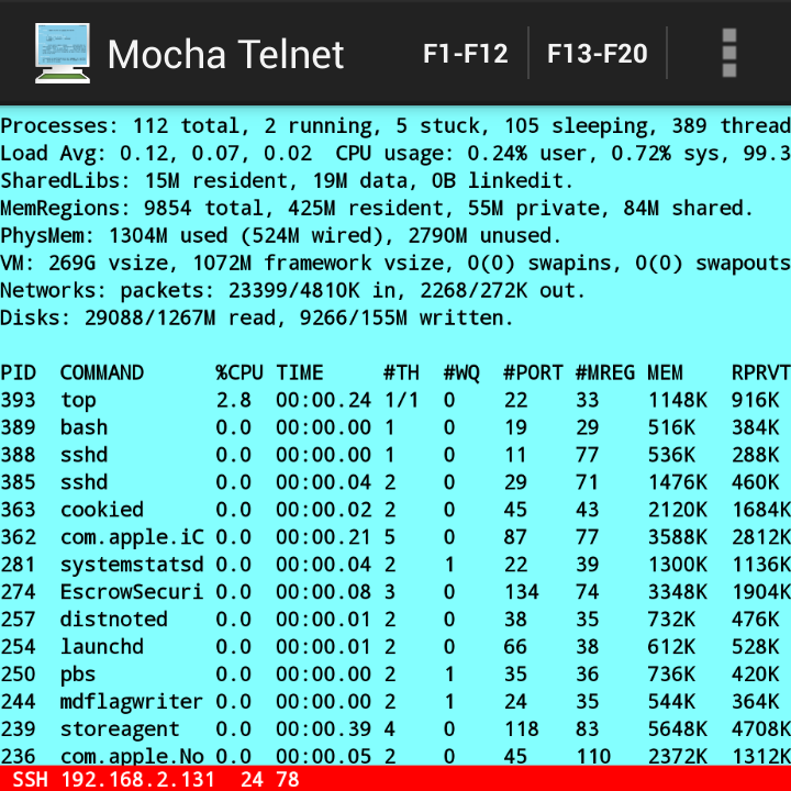 Q10 connected to an UNIX Server